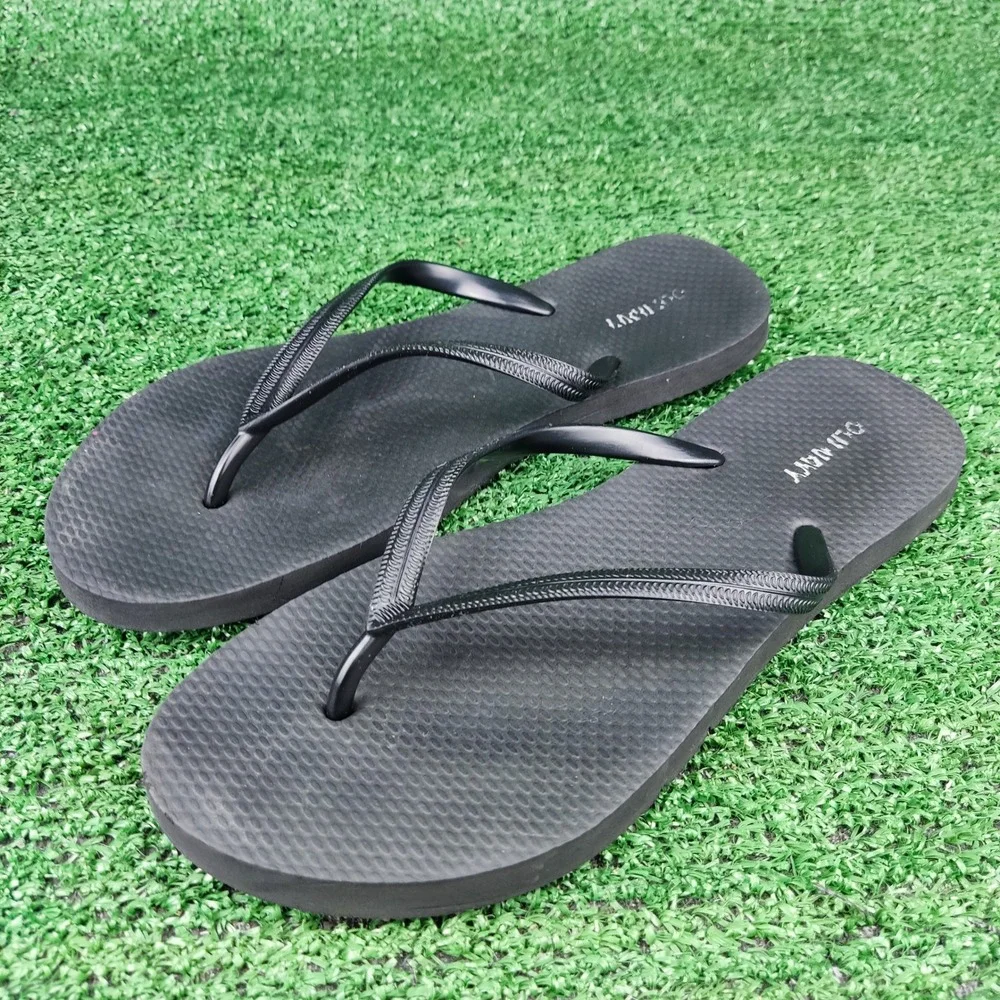 Old Navy Flip Flop Sandals Womens 8 Black Classic Thong Summer Beach Casual
